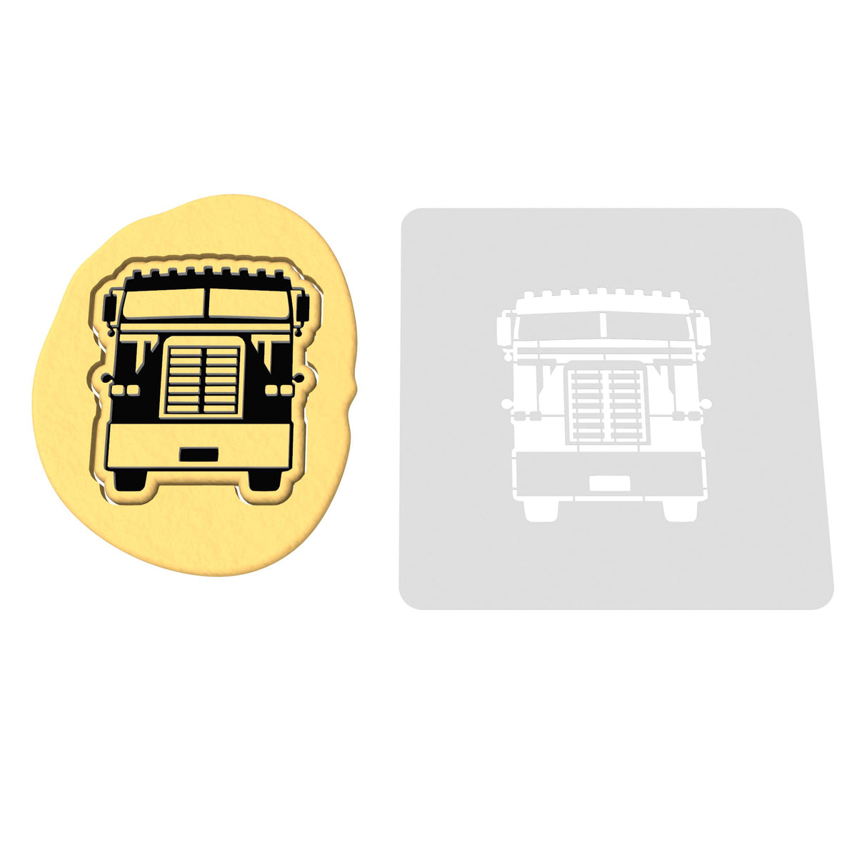 Semi Truck Cookie Cutter | Stamp | Stencil #3