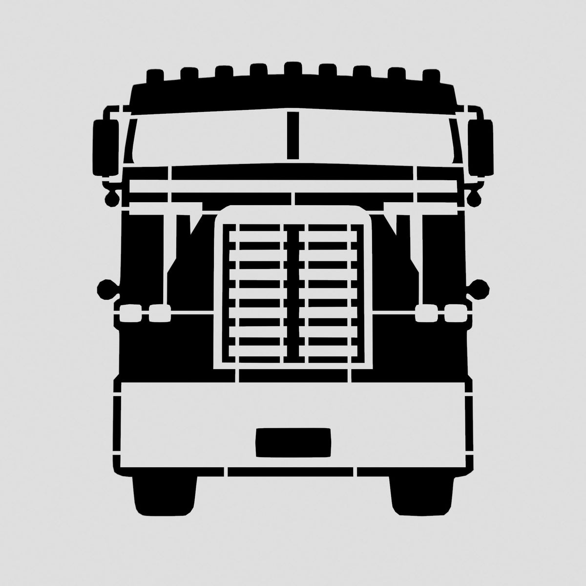 Semi Truck Cookie Cutter | Stamp | Stencil #3