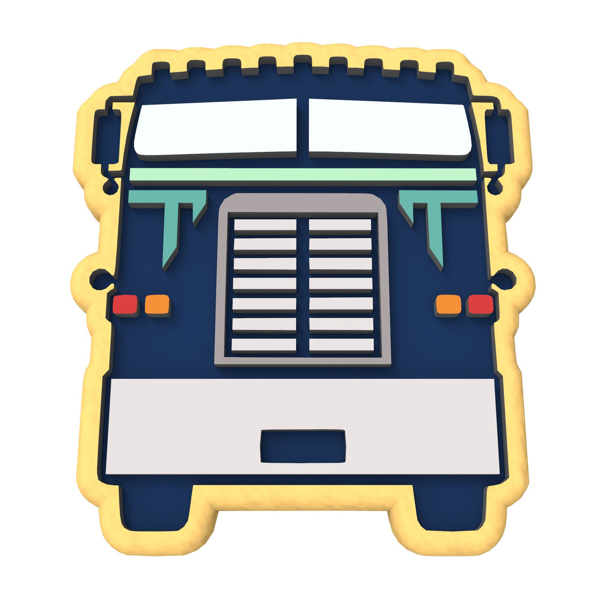 Semi Truck Cookie Cutter | Stamp | Stencil #3