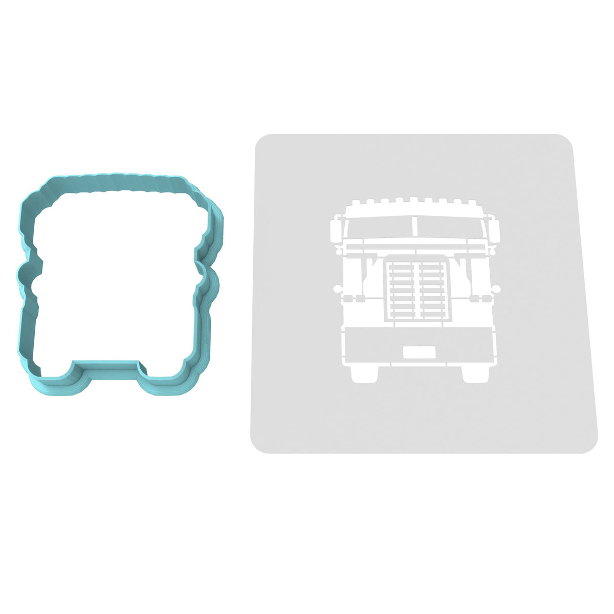 Semi Truck Cookie Cutter | Stamp | Stencil #3