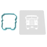 Semi Truck Cookie Cutter | Stamp | Stencil #3