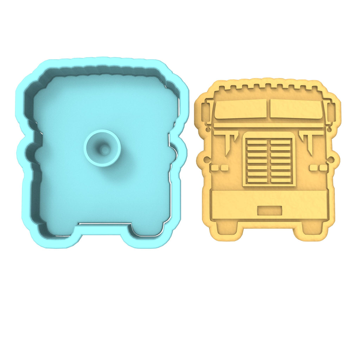 Semi Truck Cookie Cutter | Stamp | Stencil #3