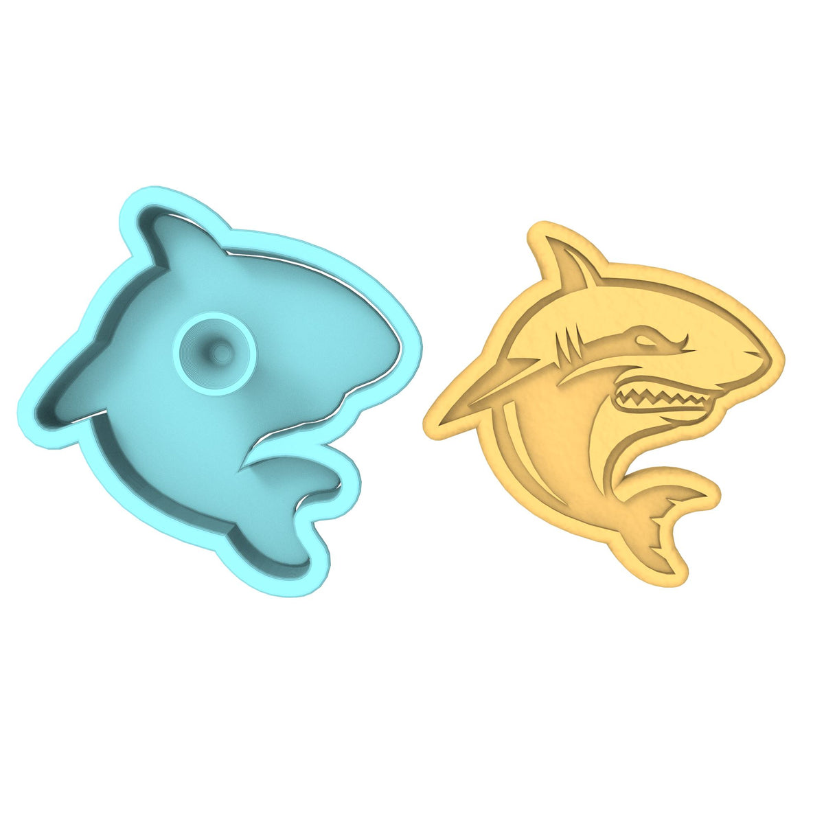 Shark Mascot Cookie Cutter | Stamp | Stencil #1 Animals & Dinosaurs Cookie Cutter Lady 