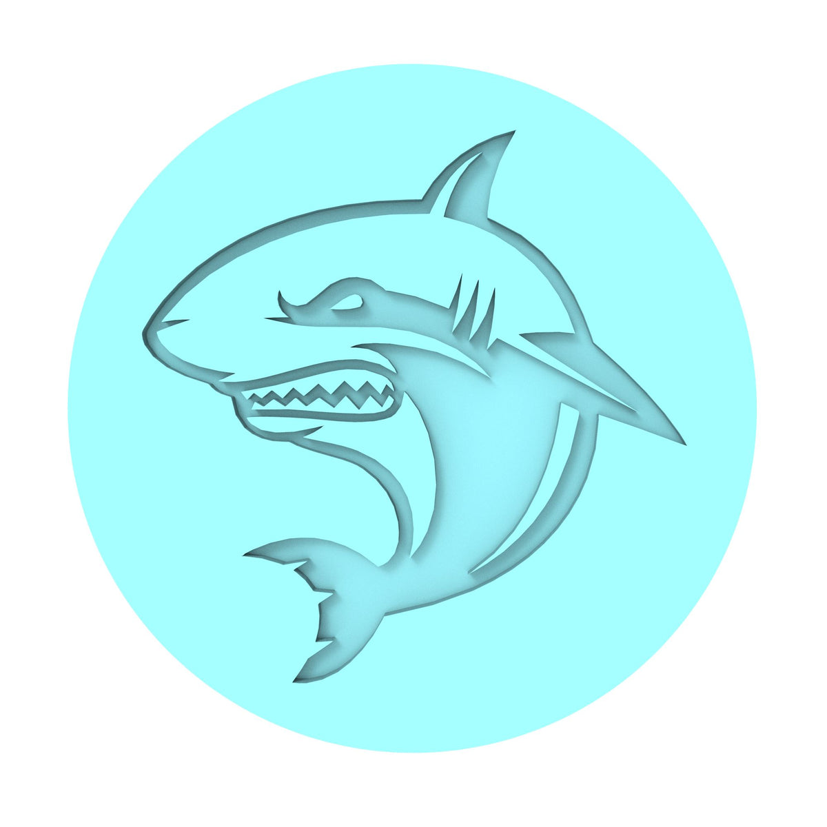 Shark Mascot Cookie Cutter | Stamp | Stencil #1 Animals & Dinosaurs Cookie Cutter Lady MINI - 2 Inches (5cm) Debosser ONLY 