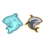 Shark Mascot Cookie Cutter | Stamp | Stencil #1 Animals & Dinosaurs Cookie Cutter Lady MINI - 2 Inches (5cm) **BUNDLE** Cutter + Stamp 