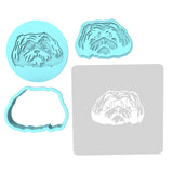 Shih Tzu Cookie Cutter | Stamp | Stencil #1 Animals & Dinosaurs Cookie Cutter Lady MINI - 2 Inches (5cm) **FULL SET BUNDLE** Cutter + Stamp + Stencil + Debosser **BEST DEAL** 