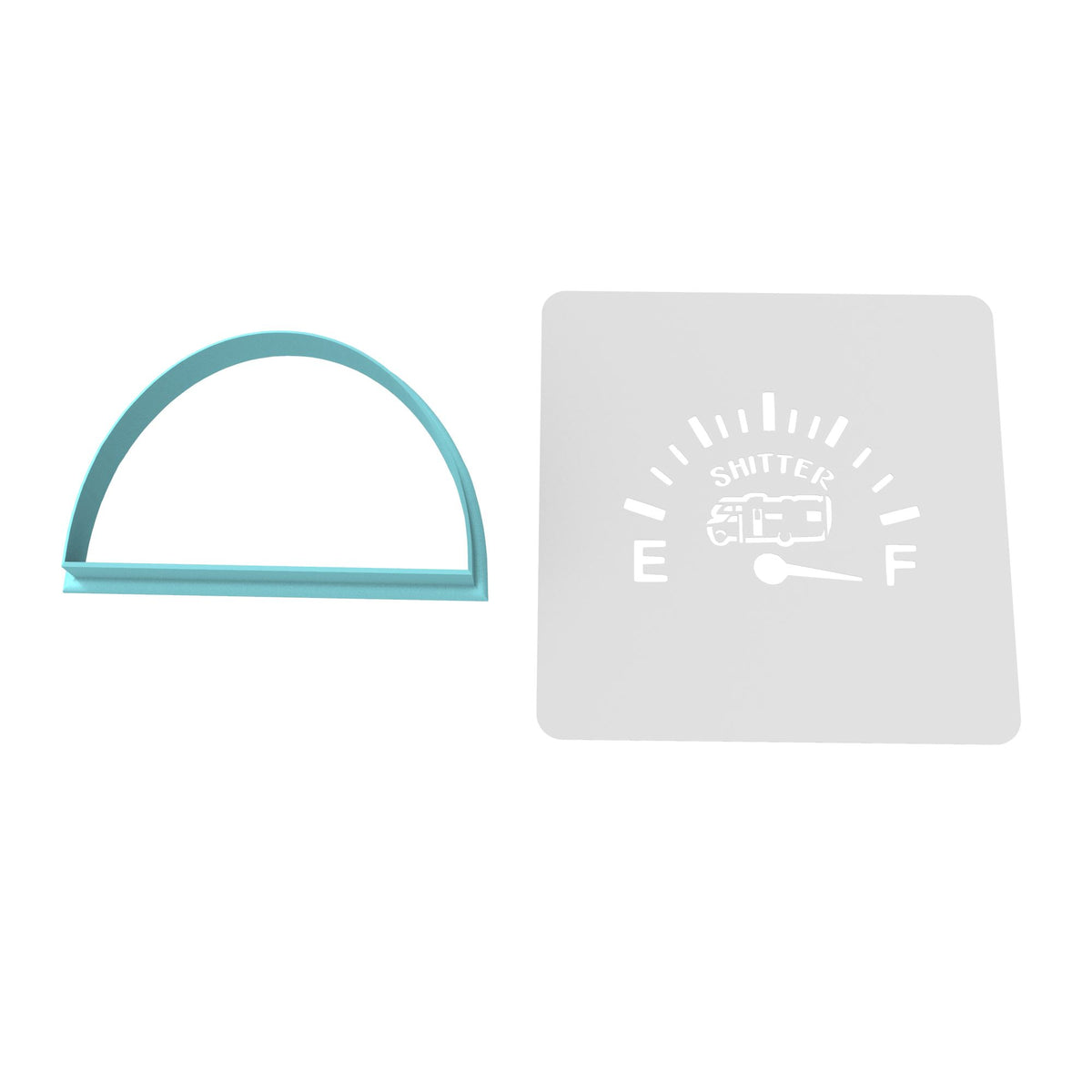 Shitter Full Cookie Cutter | Stamp | Stencil #1 Xmas / Winter / NYE Cookie Cutter Lady MINI - 2 Inches (5cm) **BUNDLE** Cutter + Stencil 