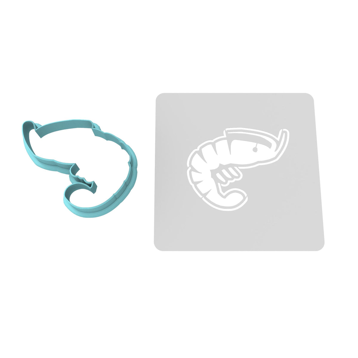Shrimp Cookie Cutter | Stamp | Stencil #1