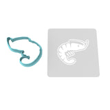 Shrimp Cookie Cutter | Stamp | Stencil #1