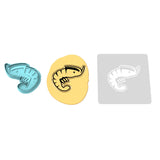 Shrimp Cookie Cutter | Stamp | Stencil #1