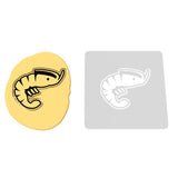 Shrimp Cookie Cutter | Stamp | Stencil #1