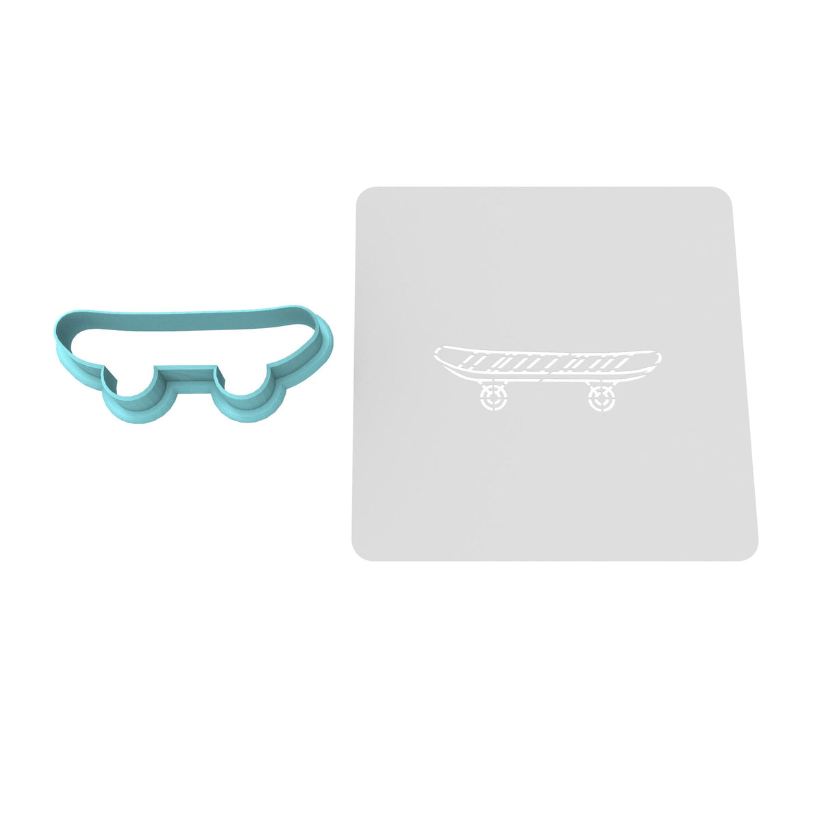 Skateboard Cookie Cutter | Stamp | Stencil #1 Comic Book / Vehicles Cookie Cutter Lady 2 Inch Small Cupcake Cutter Only Yes