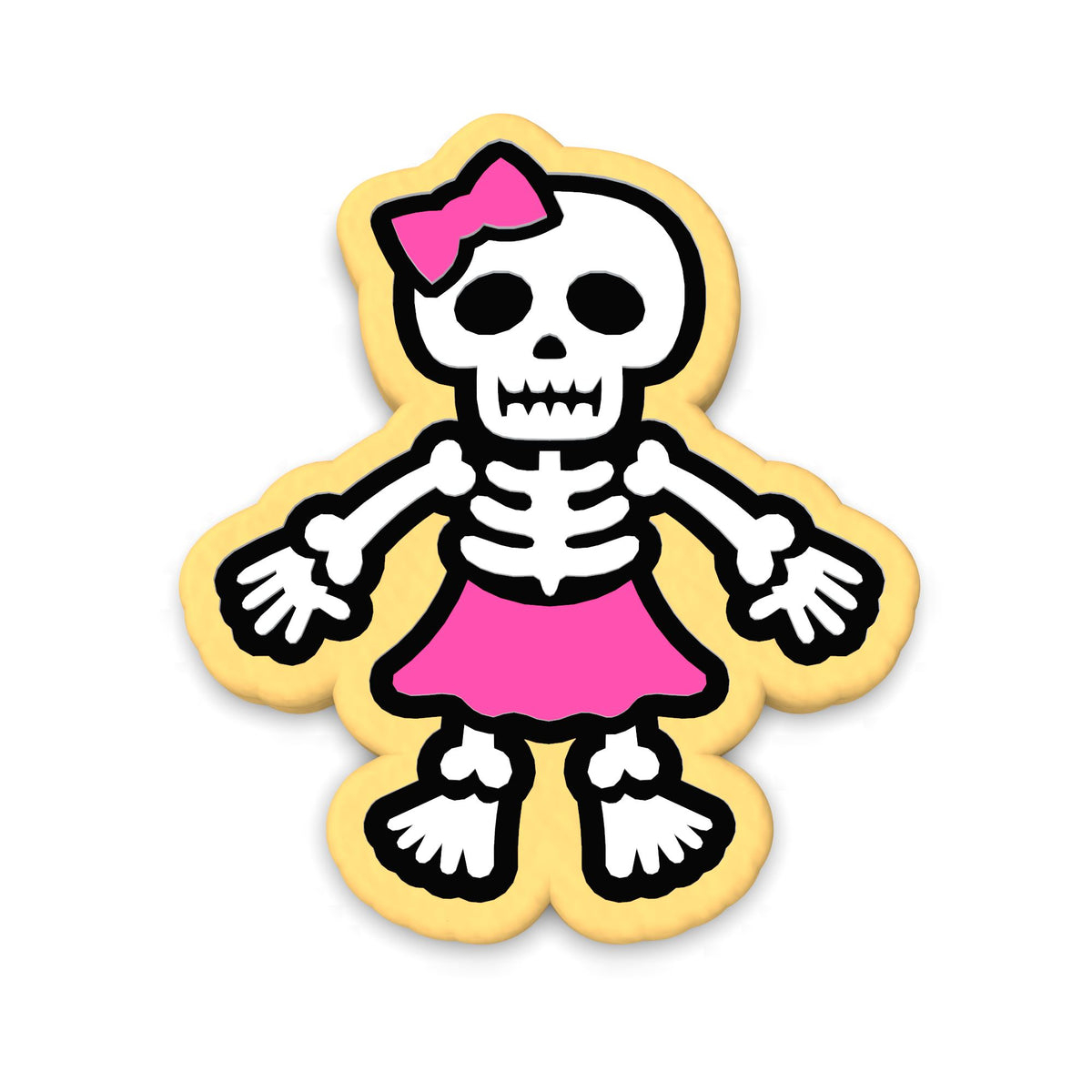 Skeleton Girl Cookie Cutter | Stamp | Stencil #1