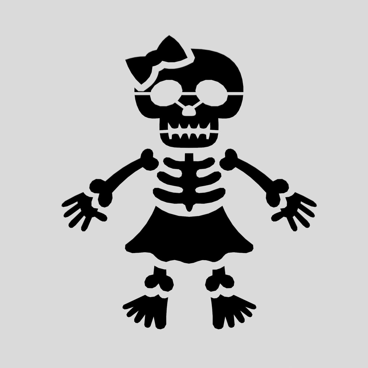 Skeleton Girl Cookie Cutter | Stamp | Stencil #1