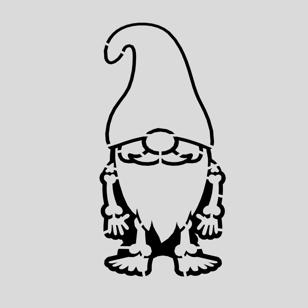 Skeleton Gnome Cookie Cutter | Stamp | Stencil #1