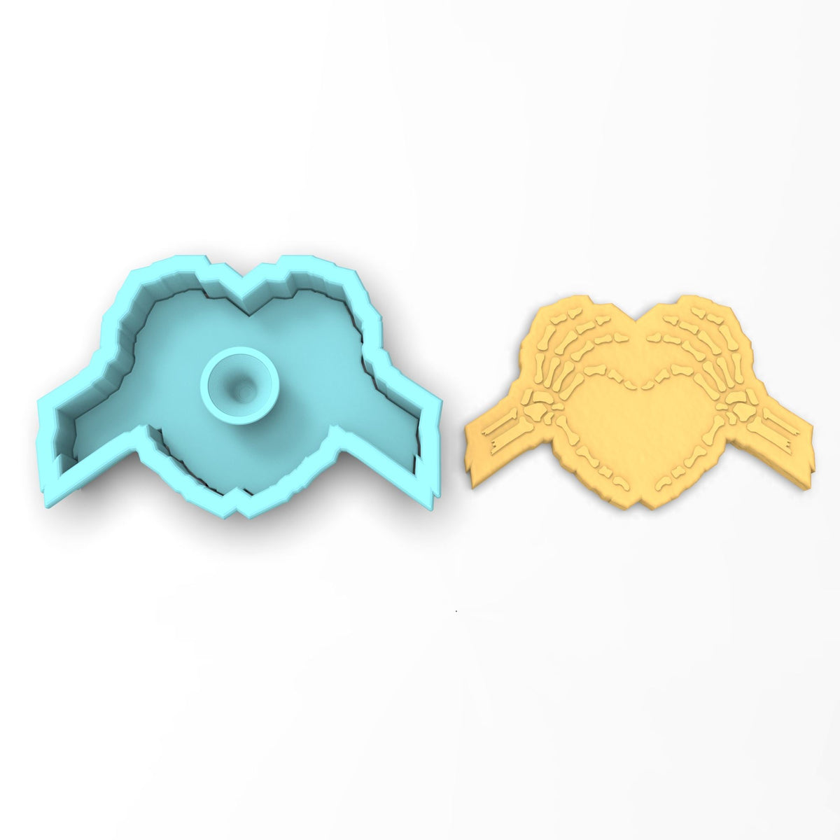Skeleton Hands Heart Cookie Cutter | Stamp | Stencil #1