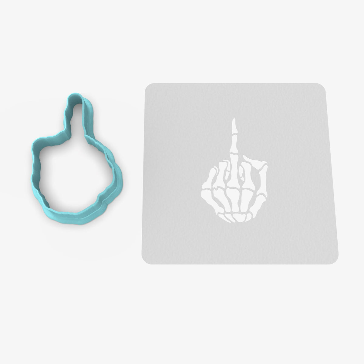 Skeleton Middle Finger Cookie Cutter | Stamp | Stencil #1