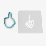 Skeleton Middle Finger Cookie Cutter | Stamp | Stencil #1