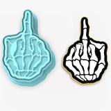 Skeleton Middle Finger Cookie Cutter | Stamp | Stencil #1