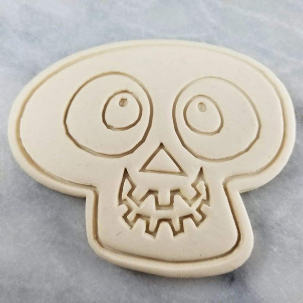Skeleton Skull Cookie Cutter Outline & Stamp 1