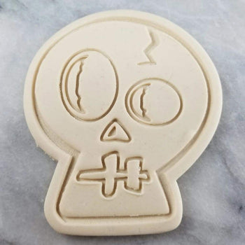 Skeleton Skull Cookie Cutter Outline & Stamp 2