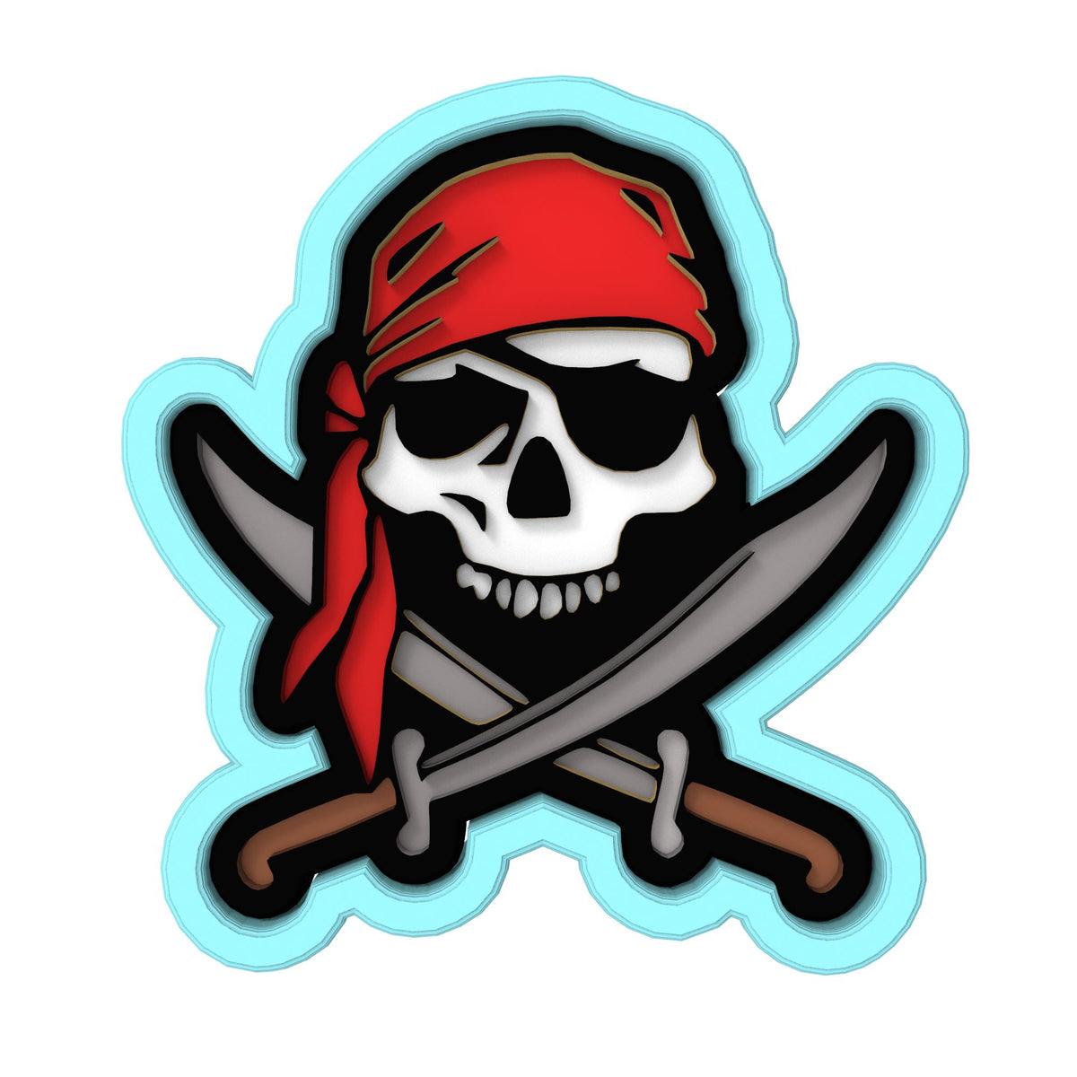 Skull Bandana Cookie Cutter | Stamp | Stencil #1 Boys/ Army / Outdoorsman Cookie Cutter Lady 