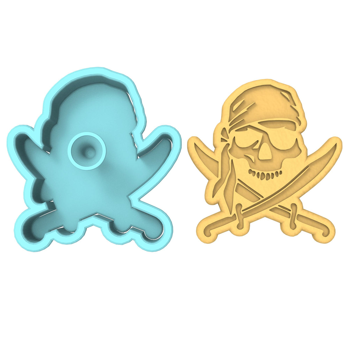 Skull Bandana Cookie Cutter | Stamp | Stencil #1 Boys/ Army / Outdoorsman Cookie Cutter Lady 