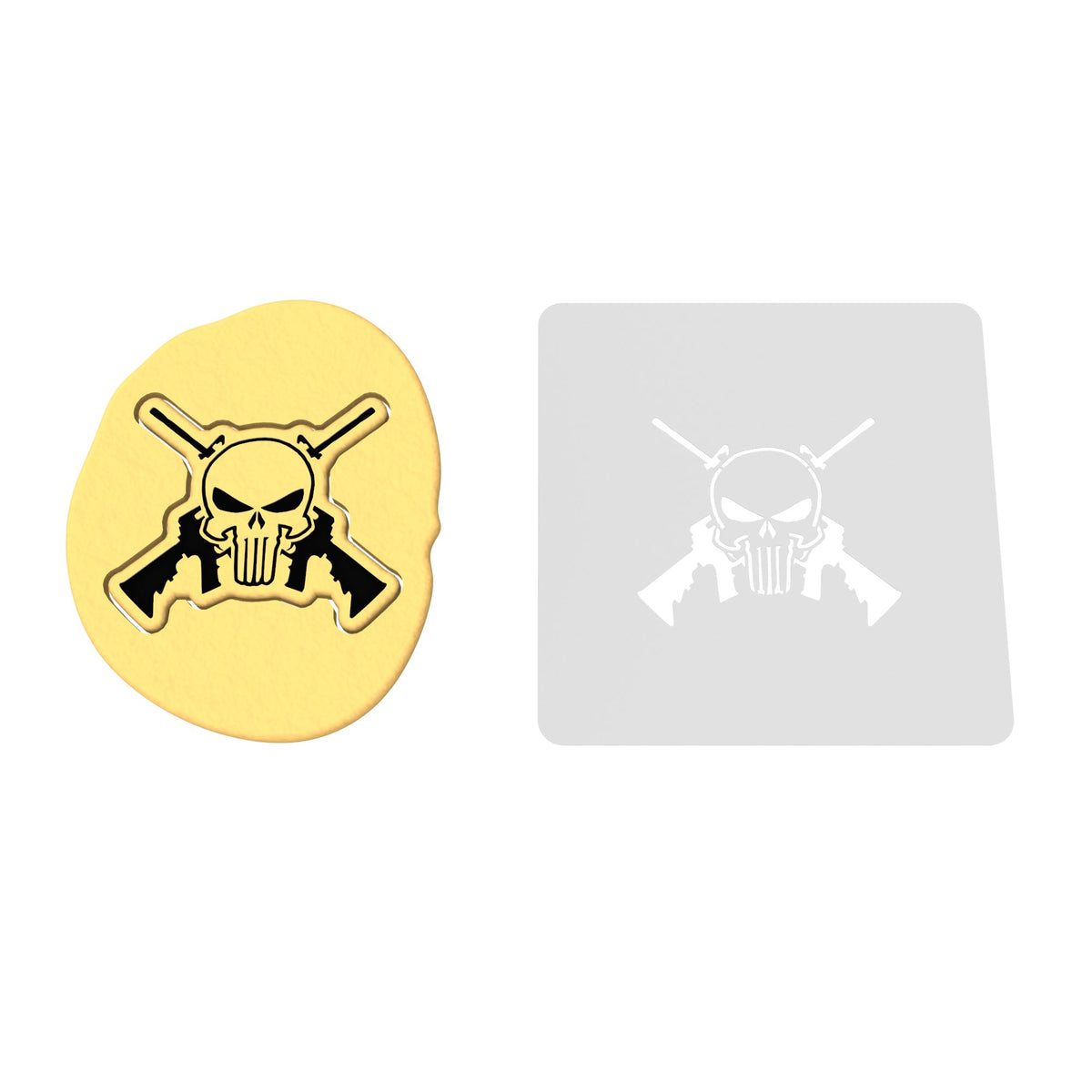 Skull Rifles Cookie Cutter | Stamp | Stencil #1