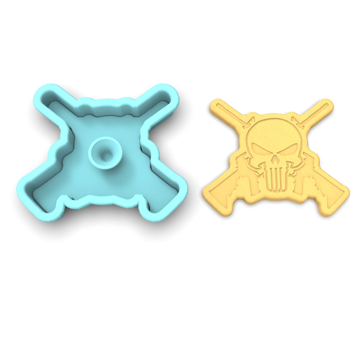 Skull Rifles Cookie Cutter | Stamp | Stencil #1