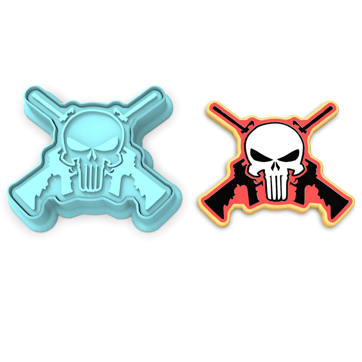 Skull Rifles Cookie Cutter | Stamp | Stencil #1