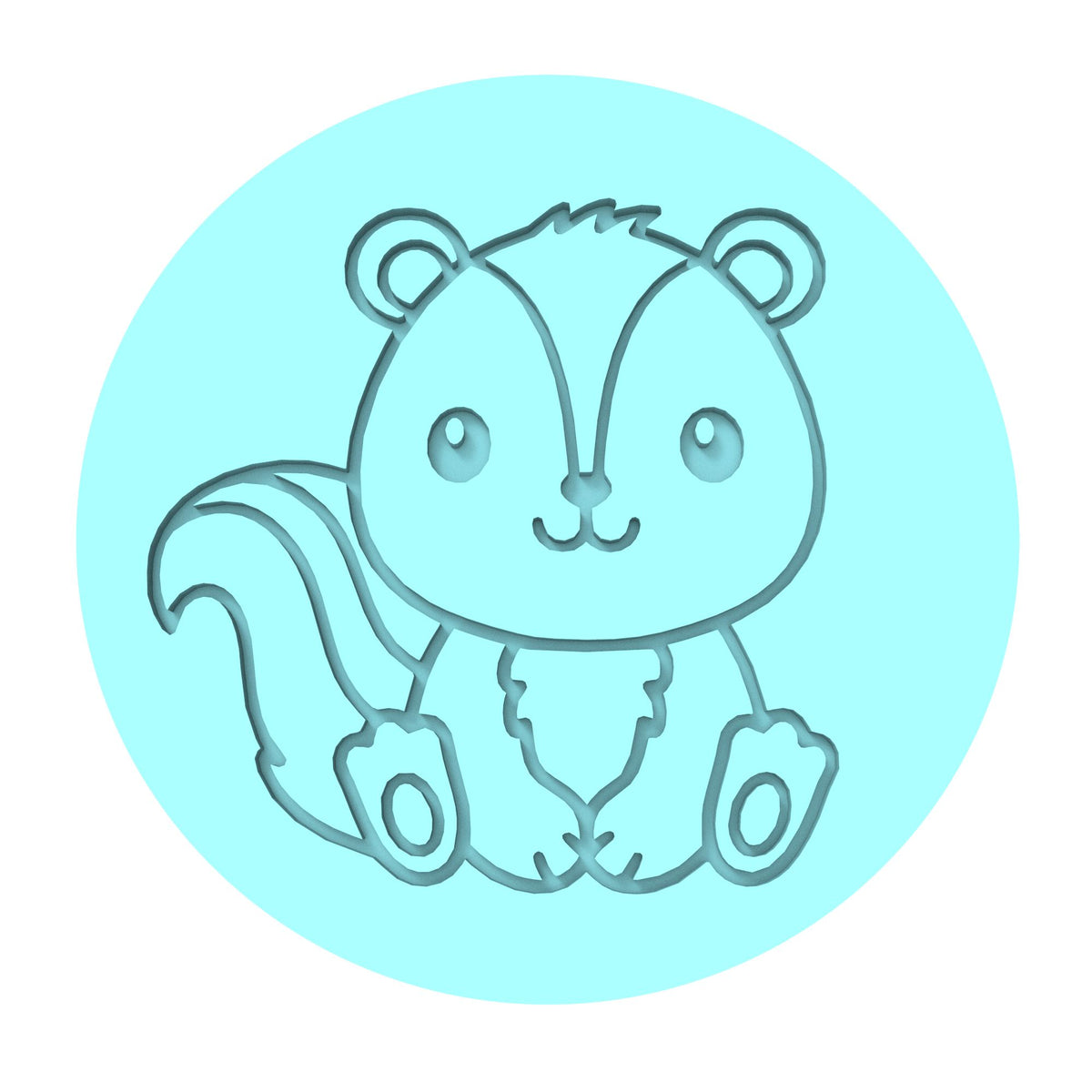 Skunk Cookie Cutter | Stamp | Stencil #1 Animals & Dinosaurs Cookie Cutter Lady MINI - 2 Inches (5cm) Debosser ONLY 