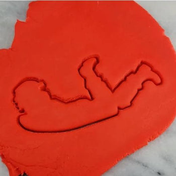 Sledding Cookie Cutter Outline #1 - Xmas / Winter / NYE