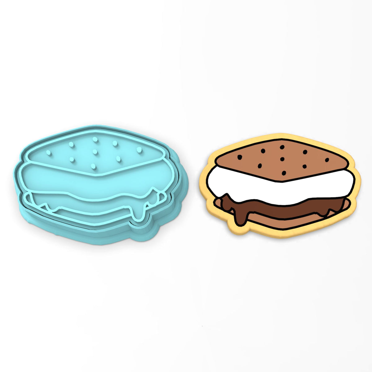 Smores Cookie Cutter | Stamp | Stencil #1