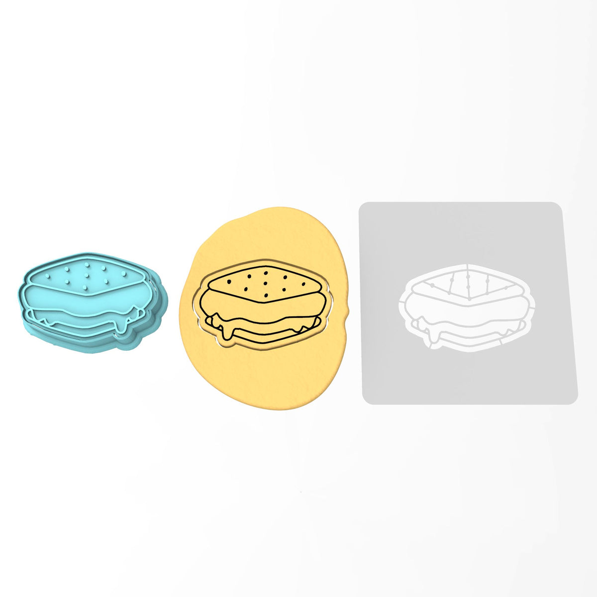 Smores Cookie Cutter | Stamp | Stencil #1