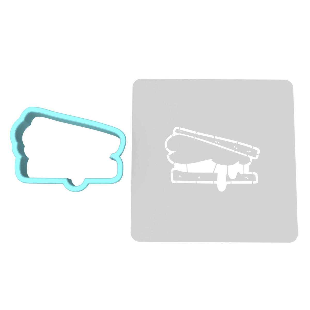 Smores Cookie Cutter | Stamp | Stencil #2A 4th of july Cookie Cutter Lady MINI - 2 Inches (5cm) **BUNDLE** Cutter + Stencil 