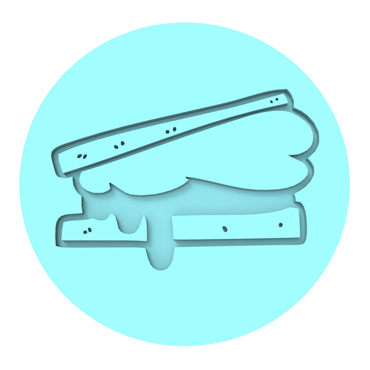 Smores Cookie Cutter | Stamp | Stencil #2A 4th of july Cookie Cutter Lady MINI - 2 Inches (5cm) Debosser ONLY 