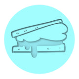 Smores Cookie Cutter | Stamp | Stencil #2A 4th of july Cookie Cutter Lady MINI - 2 Inches (5cm) Debosser ONLY 