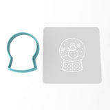 Snow Globe Cookie Cutter | Stamp | Stencil #1 Xmas / Winter / NYE Cookie Cutter Lady MINI - 2 Inches (5cm) **BUNDLE** Cutter + Stencil 