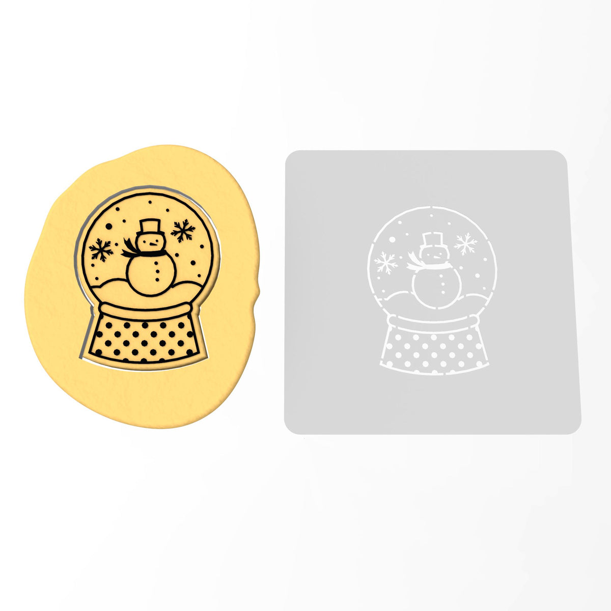 Snow Globe Cookie Cutter | Stamp | Stencil #1 Xmas / Winter / NYE Cookie Cutter Lady MINI - 2 Inches (5cm) Stencil ONLY 