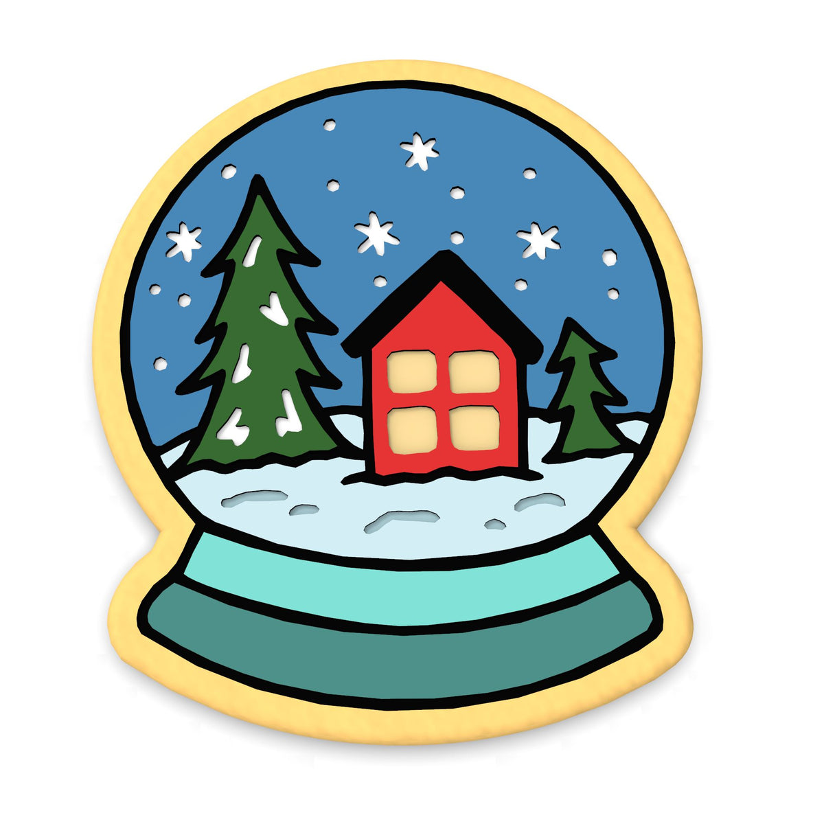 Snow Globe Cookie Cutter | Stamp | Stencil #2