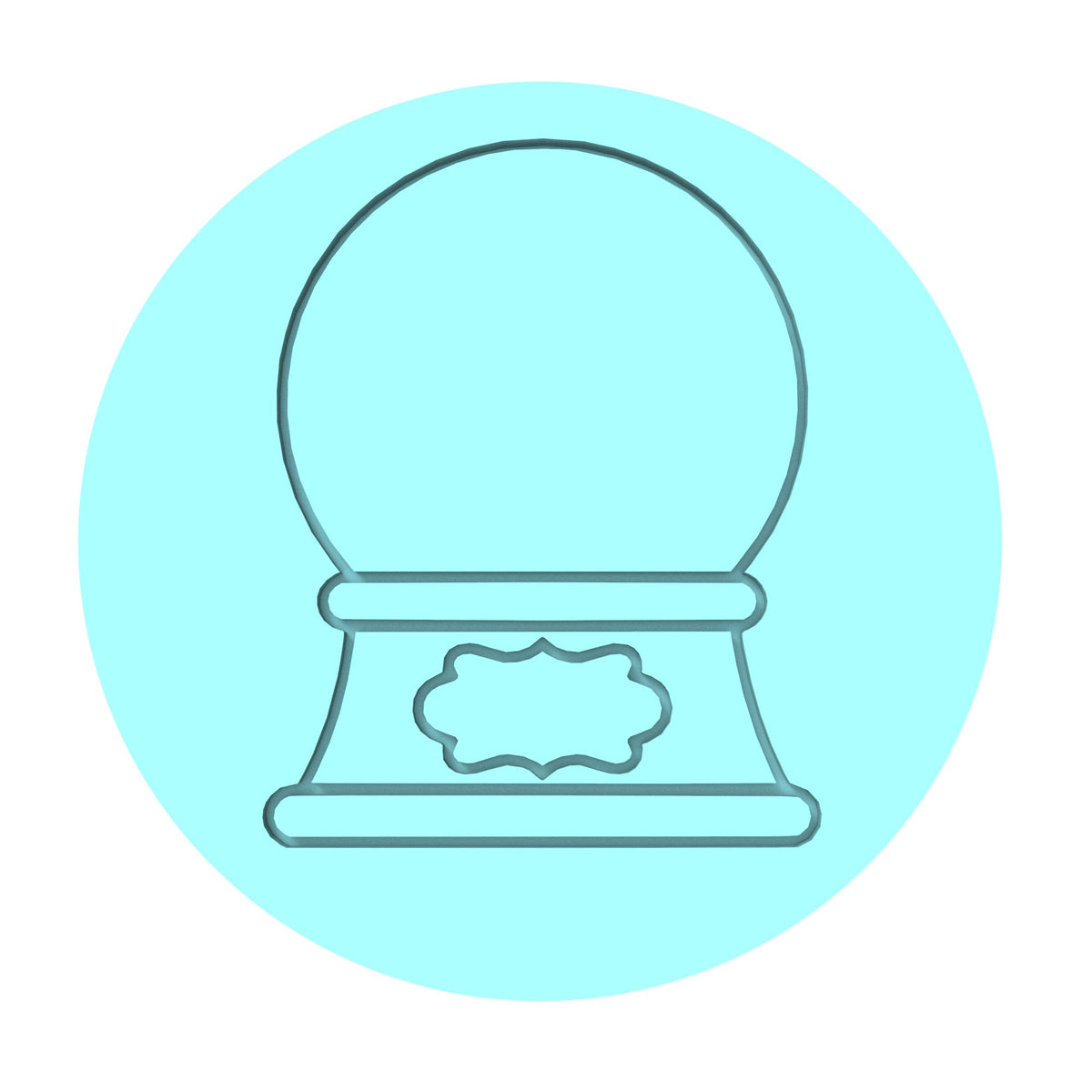 Snow Globe Cookie Cutter | Stamp | Stencil #3 Xmas / Winter / NYE Cookie Cutter Lady MINI - 2 Inches (5cm) Debosser ONLY 