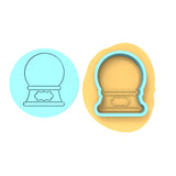 Snow Globe Cookie Cutter | Stamp | Stencil #3 Xmas / Winter / NYE Cookie Cutter Lady MINI - 2 Inches (5cm) **BUNDLE** Cutter + Debosser 