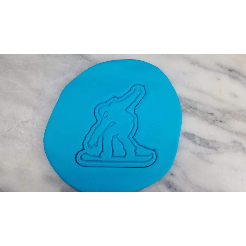 Snowboarder Cookie Cutter Outline & Stamp 1