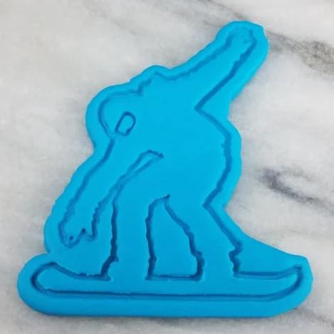 Snowboarder Cookie Cutter Outline & Stamp 1