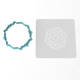 Snowflake Cookie Cutter | Stamp | Stencil #3 Xmas / Winter / NYE Cookie Cutter Lady MINI - 2 Inches (5cm) **BUNDLE** Cutter + Stencil 