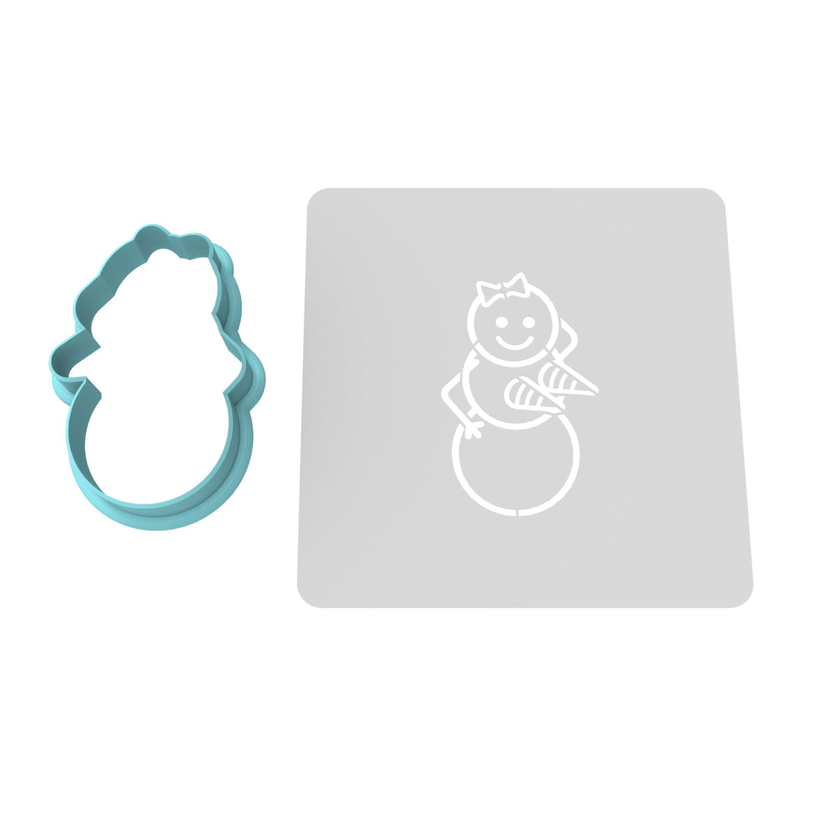 Snowman Carrot Boobs Cookie Cutter | Stamp | Stencil #1 Xmas / Winter / NYE Cookie Cutter Lady MINI - 2 Inches (5cm) **BUNDLE** Cutter + Stencil 