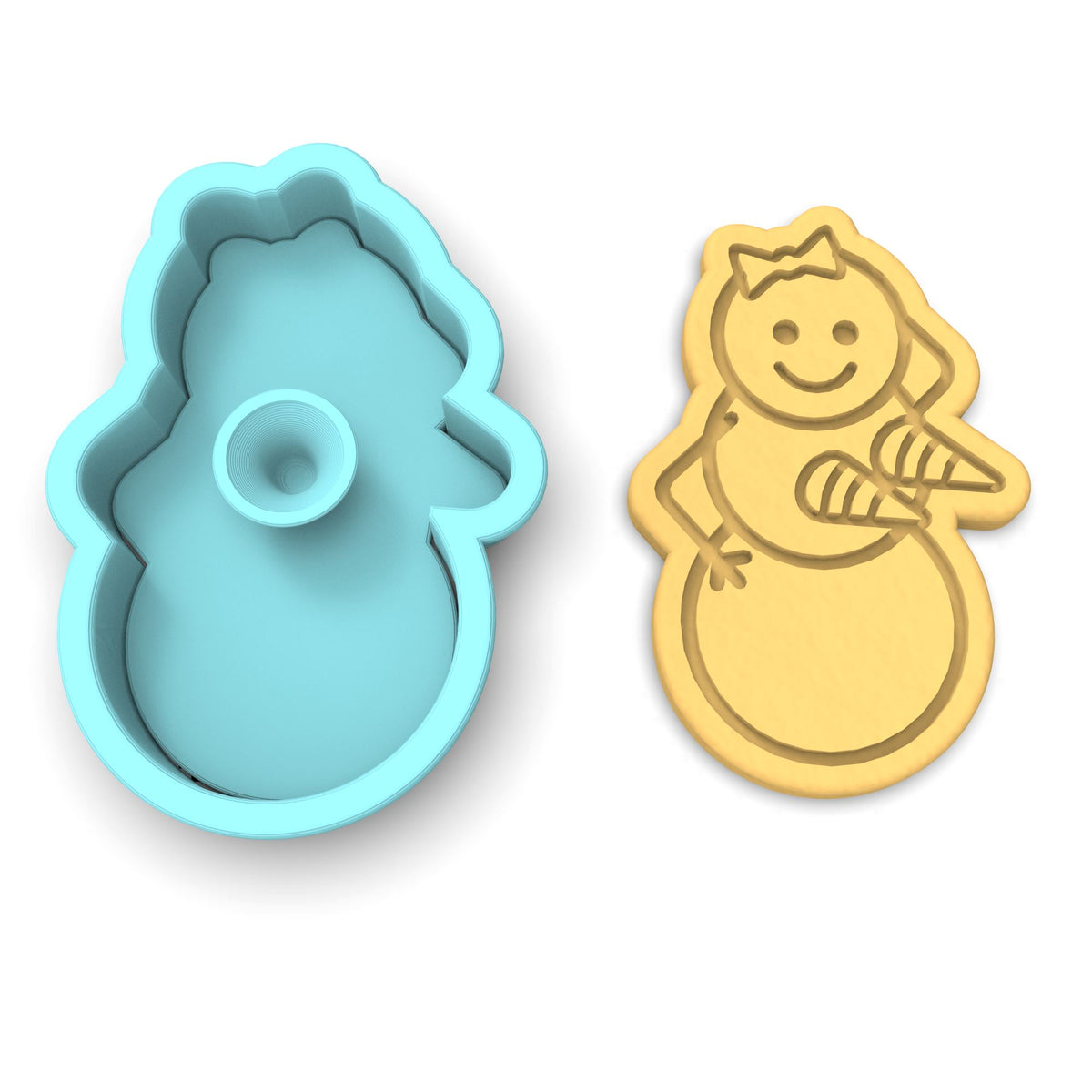 Snowman Carrot Boobs Cookie Cutter | Stamp | Stencil #1