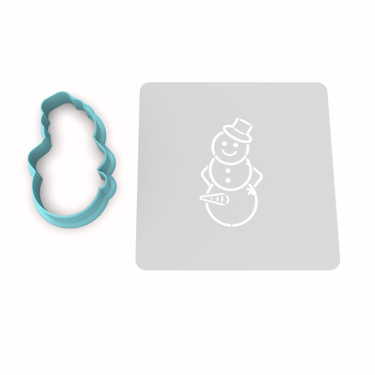 Snowman Carrot Male Cookie Cutter | Stamp | Stencil #1 Xmas / Winter / NYE Cookie Cutter Lady MINI - 2 Inches (5cm) **BUNDLE** Cutter + Stencil 