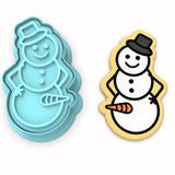 Snowman Carrot Male Cookie Cutter | Stamp | Stencil #1