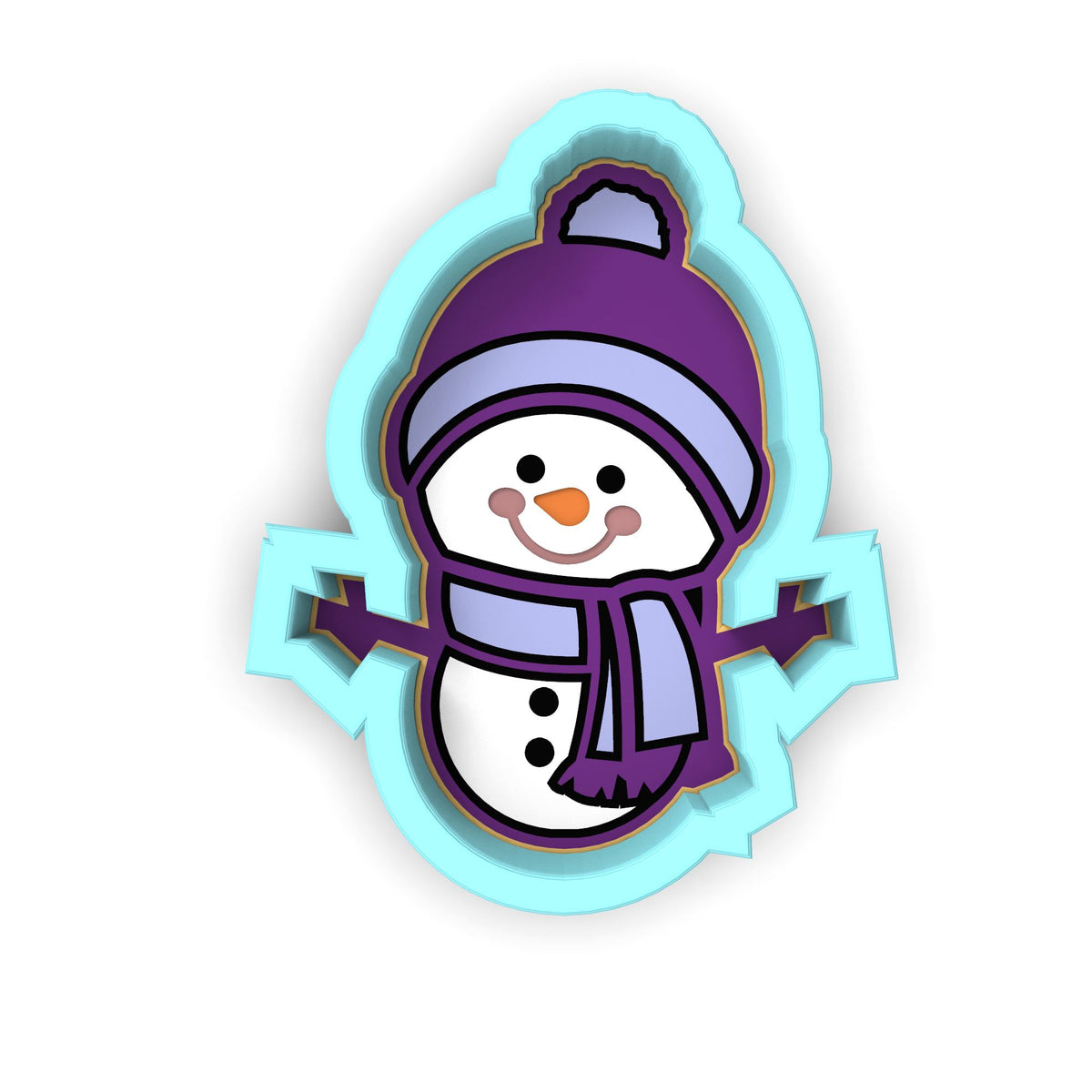 Snowman Cookie Cutter  Outline & Stamp #2